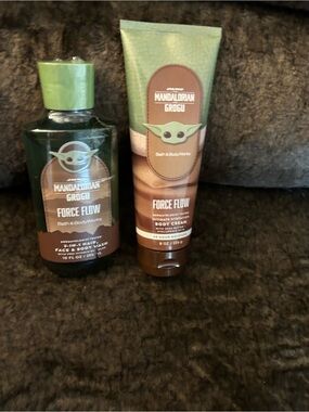 Bath & Body Works Grogu Force Flow Body Wash & Cream - Green & Brown